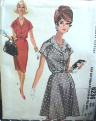 6236 1962 MCC SS SLIM-FLARE YOKE  DRESS PATTERN 16 1/2 37''B